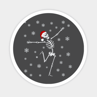 Skeleton Playing in the Snow Magnet